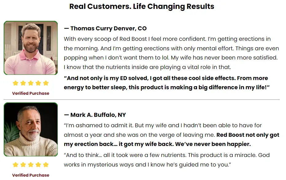 Red Boost customer testimonials