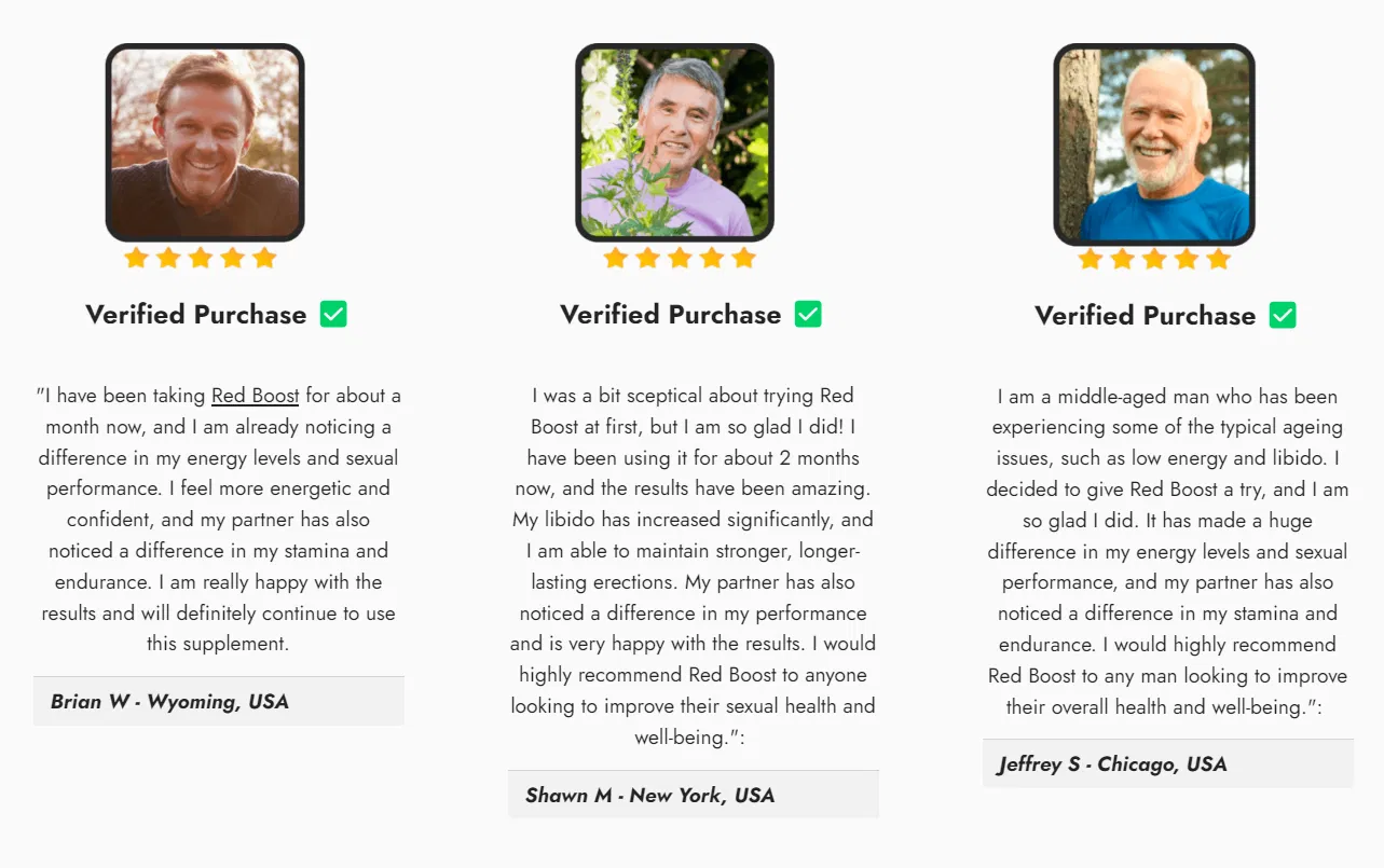 Red Boost verified customer reviews